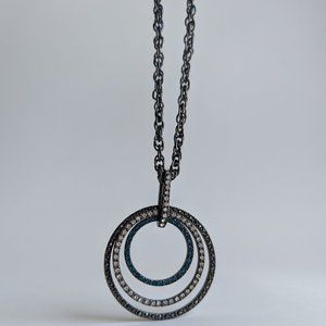 WHBM Single Layer Black Three Circles Necklace
